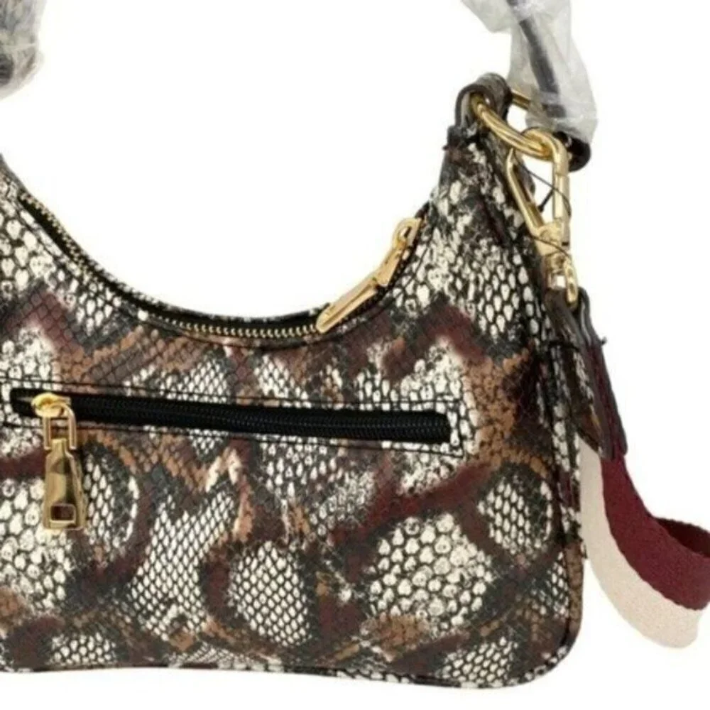 INC International Concepts Zaree Snakeskin Python Print Shoulder Crossbody Bag